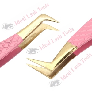 Pince à épiler professionnelle rose en acier inoxydable pour extensions de cils, haute précision, antistatique, applicateur pour cils volumineux - Product Image 3