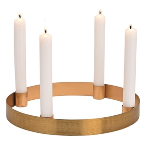 4 bougeoirs modernes au design élégant en fer poli doré pour la décoration de chambre, pièce maîtresse pour un cadeau - Product Image 1