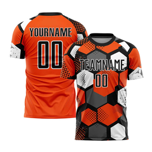 Maillot de football personnalisé sublimé pour homme, manches courtes, imprimé géométrique, anti-humidité, toutes saisons, tenue d'équipe adulte - Product Image 6