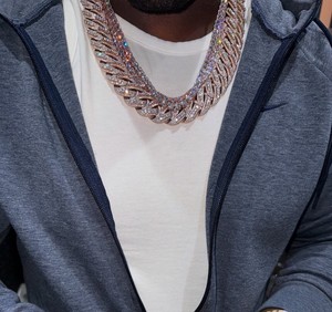 Collier pour homme en argent sterling 925, maille cubaine, chaîne gourmette lourde et sertie de pierres, style hip-hop audacieux, bijou de mode urbaine de luxe, pièce maîtresse - Product Image 3