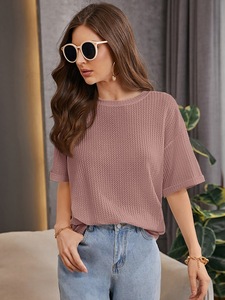 Custom Logo Heavyweight Streetwear Drop Shoulder Cotton <b>Plain</b> <b>Tshirt</b> Women Blank <b>White</b> Oversized T Shirts - Product Image 3