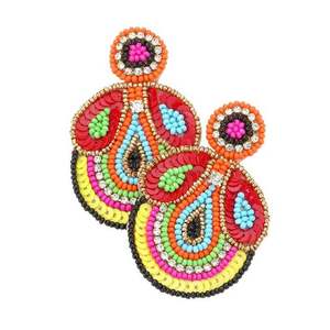 Pendientes artesanales con cuentas, joyería de moda para mujer, para fiestas y uso diario al mejor precio - Product Image 2