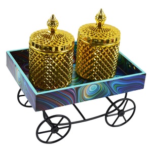 Pot à cire en verre au design personnalisé, idéal pour les décorations festives, avec plusieurs finitions colorées - Product Image 4