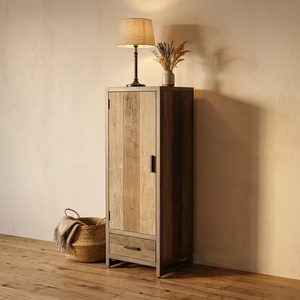 Cicino <b>Small</b> Solid Wood Side Cabinet Minimalist <b>Storage</b> Cabinet for Narrow Space Apartment and Hotel Interior - Product Image 3