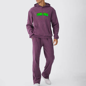 Conjunto Deportivo de Felpa para Hombre, 100% Algodón, con Logotipo Personalizado, Transpirable, con Cierre, Lavado Ácido, Estampado, para Invierno - Product Image 6