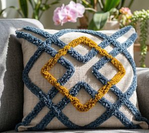 Funda de Cojín Decorativa de Algodón con Textura Geometric Grove, para Sofá, Cama y Decoración del Hogar - Product Image 1