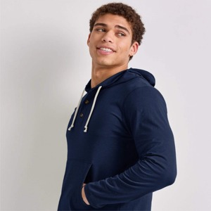 Manufacturer Regular Fit <b>Drop</b> Shoulder 230grams Double Layers Heavyweight Winter Velour 100% Polyester Button Front Men Hoodie - Product Image 1