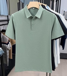 T-shirt polo en tricot respirant à col rond pour enfants, en polyester/coton, manches courtes - Product Image 1