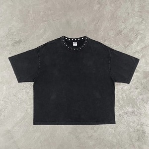 Nouveauté été : Manches amples en coton pur, tricotées respirantes, style rétro, personnalisées, de haute qualité, avec détails perforés, couleur unie, décontractées - Product Image 5