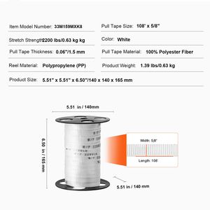 Nastro in Poliestere per Fissaggio 5/8'' X 108, Capacità di Trazione 2200 Lbf, Nastro Elettrico - Product Image 3