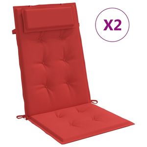 Ensemble de 2 coussins de chaise à dossier haut en tissu Oxford rouge, 100% polyester, coussins lombaires et coussins d'assise - Product Image 2