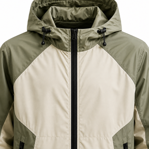 Hooded Color Block Windproof Jacket Men Casual Zip Up Outerwear Autumn <b>Lightweight</b> Polyester Shell <b>Coat</b> - Product Image 5