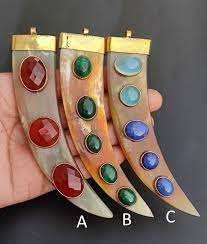 จี้เขาควายทำด้วยมือเป็นมิตรต่อสิ่งแวดล้อมจี้เครื่องประดับ - Product Image 2