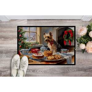Nouveau paillasson de biscuits de Noël Silky Terrier antidérapant intérieur extérieur lavable pile basse 18H X 27W pour entrée ou porte d'entrée - Product Image 2