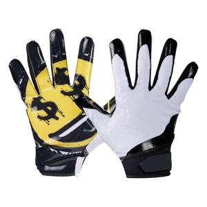 Gants de sport de football américain à sublimation intégrale, nouvelle marque privée, paume en silicone antidérapante, imperméables, poignets ajustables - Product Image 6