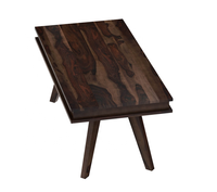 Table de salle à manger rectangulaire Bruna de style rustique moderne faite à la main en bois de noyer du Vietnam pour la salle à manger