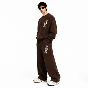 Survêtement Homme Marron Imprimé Durable à Fermeture Éclair Intégrale, Col Montant, Coupe Ample, Tenue Décontractée avec Poches Latérales, Logo Personnalisé – Meilleures Ventes - Product Image 5