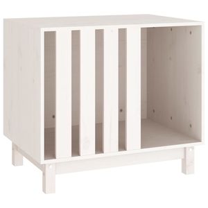 Casa para Perros de Madera de Pino Sólido Blanca, Resistente, de 27.6 x 19.7 x 24.4 Pulgadas, Casas y Muebles para Mascotas - Product Image 2