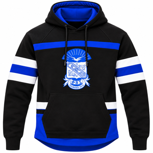 Sudadera con Capucha Sigma Negra para Hockey, Estilo Jersey Deportivo Premium, Bordada, Informal, Unisex, para Entrenamiento y Equipo - Product Image 3
