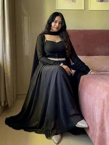 Traje Anarkali Maxi de Georgette Sintética Premium con Pantalón Koti y Dupatta, Conjunto de Ropa Étnica de Diseñador, Moda Femenina - Product Image 2