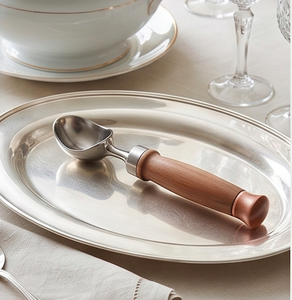 Ensemble de cuillères en acier inoxydable poli miroir couleur argent premium avec manche en bois pour hôtels, restaurants, mariages, couverts de table - Product Image 5