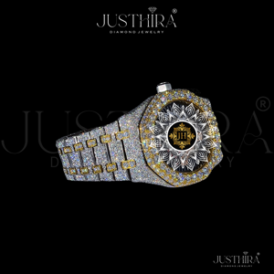 Montre Femme JUSTHIRA Best-Seller Élégante en Acier Inoxydable avec Diamant Moissanite et Quartz, Verre Saphir, Design Fin Bicolore - Product Image 2
