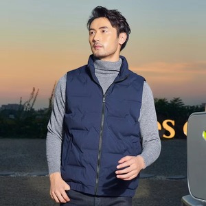 Wholesale High Quality Plus Size <b>Mens</b> Vests <b>Waistcoats</b> <b>Grey</b> Duck Down Filling <b>Mens</b> Puffer Vest Winter Warm <b>Mens</b> Puffer Vest - Product Image 4