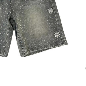 Nueva Llegada, Pantalones Cortos de Mezclilla para Hombre, Diseño Único, Estilo Urbano, Pantalones Cortos de Mezclilla con Pedrería de Alta Calidad para Hombre - Product Image 4