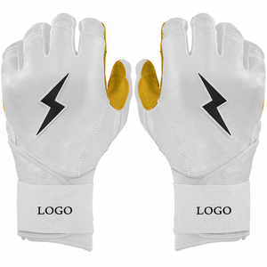 Guantes de Bateo Verdes con Logotipo de Rayo, Acolchados de Cuero, Ambidiestros, para Entrenamiento, Unisex, Adulto, con Cierre de Gancho y Bucle - Product Image 3