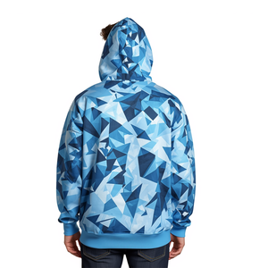 Sudadera con Capucha Azul Cielo para Hombre, Diseño Sublimado con Patrón de Fragmentos, Estilo Casual y Holgado - Product Image 3