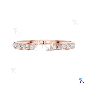 Lab Grown Diamond Mixed Cut Open <b>Cuff</b> Bangle 14K Solid Gold Luxury Fine Unisex Multi Shape Party Gift Jewelry Manufacturer - Product Image 2