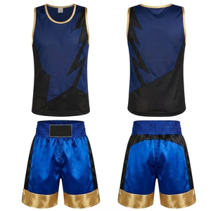 Ensemble short et débardeur unisexe d'arts martiaux mixtes, imprimé par sublimation, violet, bleu, noir, séchage rapide, respirant, polyester, uniforme de boxe - Product Image 6