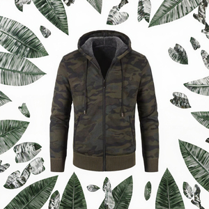Sudadera con Capucha y Cremallera de Camuflaje para Mujer, Tejida, Manga Larga, Casual, Cortavientos, para Otoño - Product Image 5