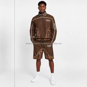 Conjunto Cortavientos Sublimado de Alta Calidad Unisex con Reflectores 3M, Estilo Vintage Otoñal, Conjunto de Ropa Exterior para Hombre, Conjunto de Top y Pantalones Cortos de Estilo Urbano - Product Image 1