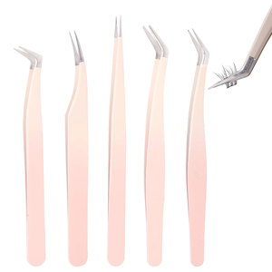 Juego de Pinzas para Pestañas de Acero Inoxidable, Herramientas de Belleza Profesionales, Juego de Pinzas de Precisión para Pestañas - Product Image 1