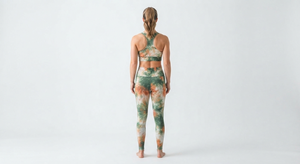 <b>Tie</b> <b>Dye</b> Sports Bra and Leggings <b>Set</b> Scoop Neck Crop Top High Waist Workout Activewear Yoga Outfit - Product Image 3