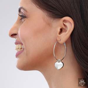 Boucles d'oreilles créoles PRAO Heart Love Drop Elegant Fine Jewelry - Product Image 3