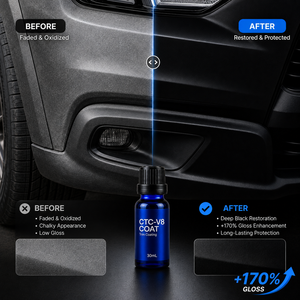 CTC-V8 Weather Resistance <b>Plastic</b> Restorer Ceramic Coating 30ml with 20000 Scrub Cycles for Auto <b>Rubber</b> Seals & Car Trim Restore - Product Image 3