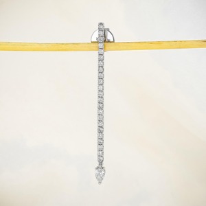 Pendientes de Aro Colgantes con Diamantes en Forma de Pera, Diseño Lineal de 2 Pulgadas, Joyería Elegante con Diamantes Naturales Brillantes, Regalo de Novia - Product Image 6