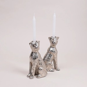 โคมไฟโลหะสีเงิน ชุด 2 ชิ้น พร้อมกระจกใสสำหรับตกแต่งบ้าน - Product Image 3