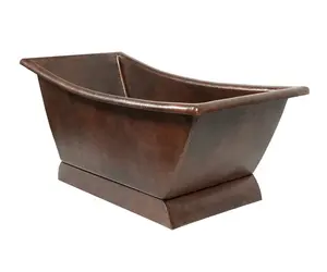 Bañera Ovalada Ecológica de Metal Hecha a Mano con Estilo Rústico de Latón y Marco de Aluminio para Hoteles - Product Image 3