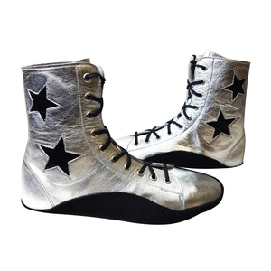 Zapatos de Boxeo de Alta Gama con Logotipo Personalizado al por Mayor, Botas Profesionales para Combate, Zapatos de Boxeo de Cuero Genuino Directo de Fábrica OEM - Product Image 5