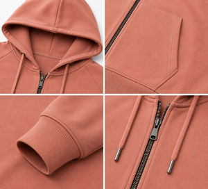 Sweat-shirt zippé respirant 380g pour homme, coupe ample, chaud, imperméable, séchage rapide, style streetwear vintage, personnalisable, faible MOQ, idéal pour la gym - Product Image 4