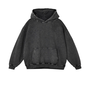 Sudadera con Capucha Oversize para Hombre, Estilo Urbano, Lavado Ácido, Desgastada, con Bolsillo Canguro - Product Image 2