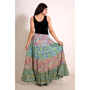 Cotton Patchwork <b>Full</b> Length <b>Skirt</b> Handmade Bohemian <b>Maxi</b> <b>Skirt</b> Travel & Resort Wear - Product Image 6