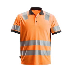 Polo de sécurité haute visibilité réfléchissant et respirant en polyester certifié CE pour ingénieurs de la construction avec logo personnalisable - Product Image 4