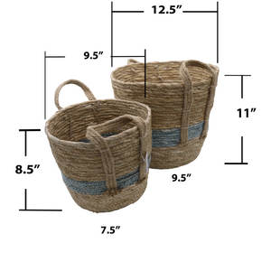 Panier de rangement décoratif en jonc de mer naturel accessoire décoratif tissé pour la maison - Product Image 3