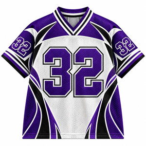 เสื้อฟุตบอลตาข่ายแขนสั้นแบบซับลิเมชั่น ดีไซน์ใหม่ ระบายอากาศได้ดี เป็นมิตรกับสิ่งแวดล้อม แห้งเร็ว ปรับแต่งชื่อทีมและหมายเลขได้ - Product Image 5