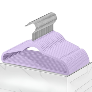 Cintre de luxe Pavico personnalisé en velours écologique 42 cm, antidérapant, pour adultes, résistant au vent, en plastique, pour armoire - Product Image 3