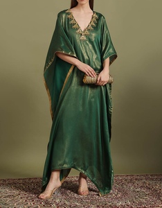 Fashionable Kaftan Abaya Handmade Moroccan Arabian kaftan Dress Long Sleeve Polyester Regular Fit Casual Evening Party <b>Flared</b> - Product Image 6